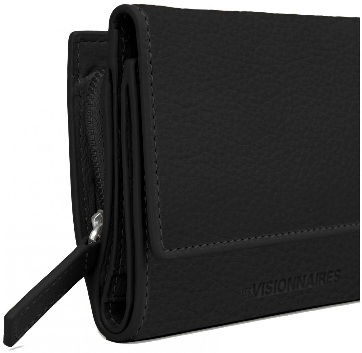 Ledergeldtasche Les Vvisionnaires Lisa Soft Grainy Black