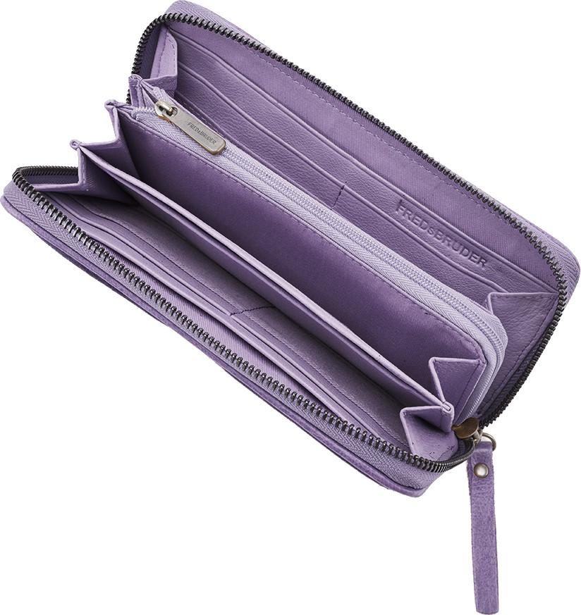 Lederörse Wallet Riffel lila Lavender FREDsBRUDER Ziparound