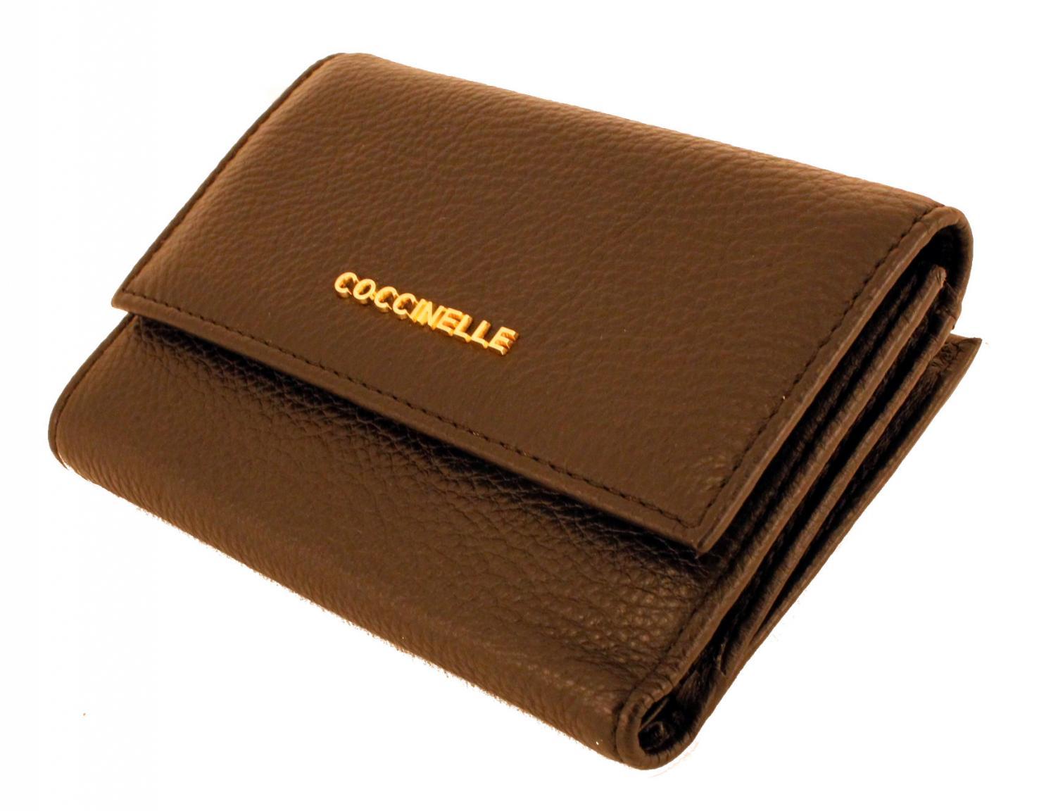 Lederportemonnaie schwarz Coccinelle Metallic Soft
