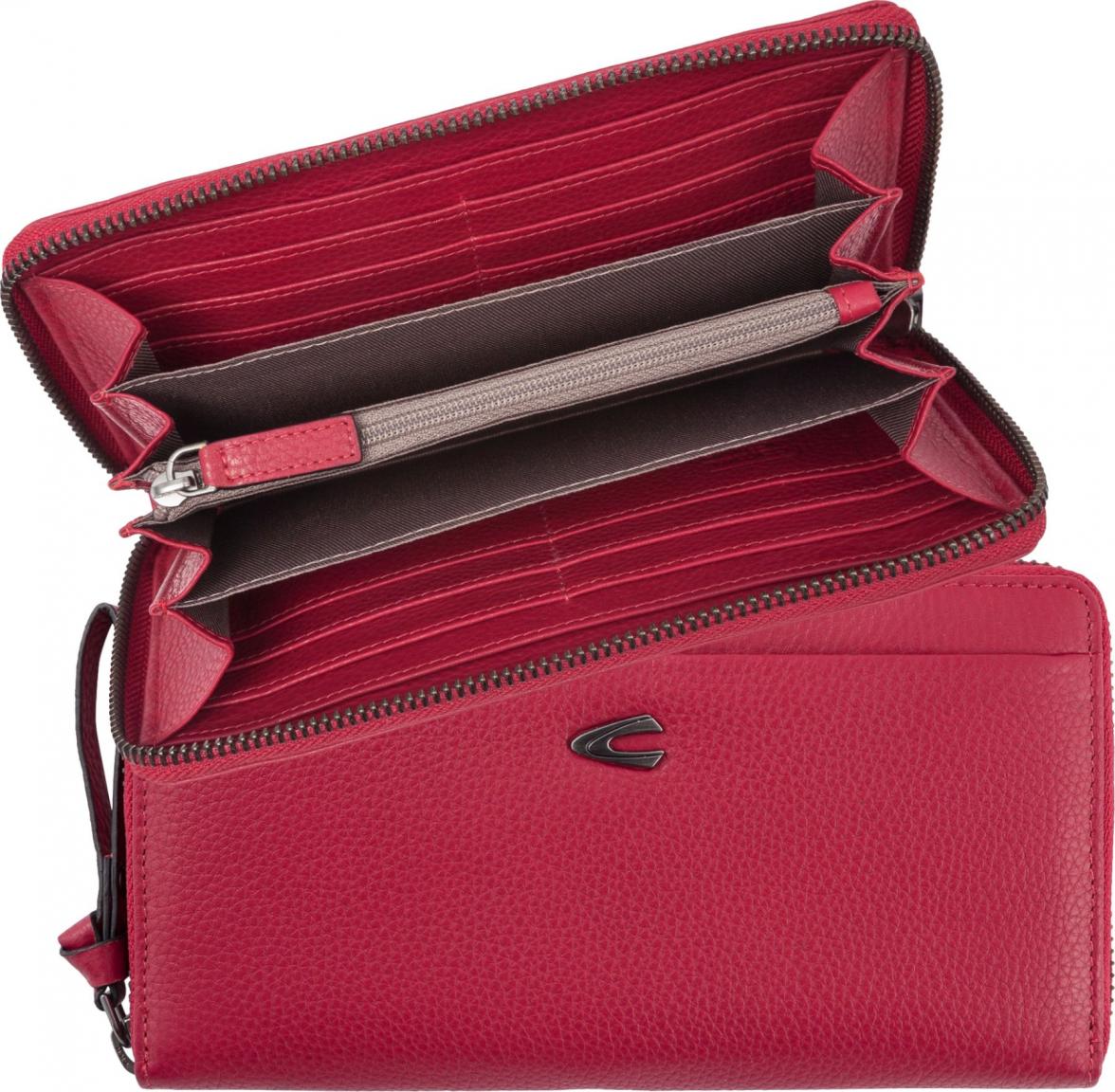 Lederportmonee Damen Pura Long Zip Wallet Datenschutz Red Camel Active