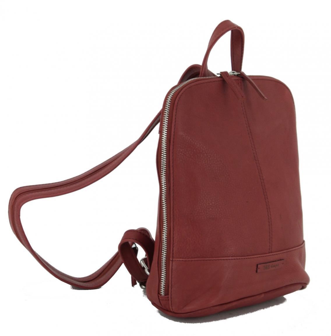 Lederrucksack 365 d.a.y.s Isa Red dunkelrot Vintage Zipper
