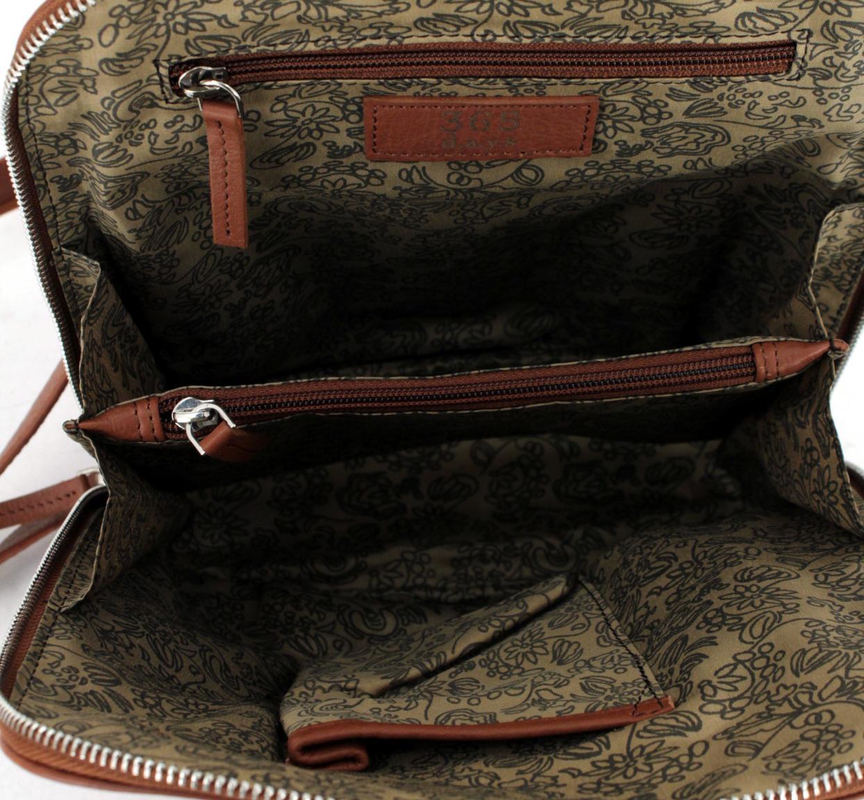 Lederrucksack 365 d.a.y.s Isa Red dunkelrot Vintage Zipper