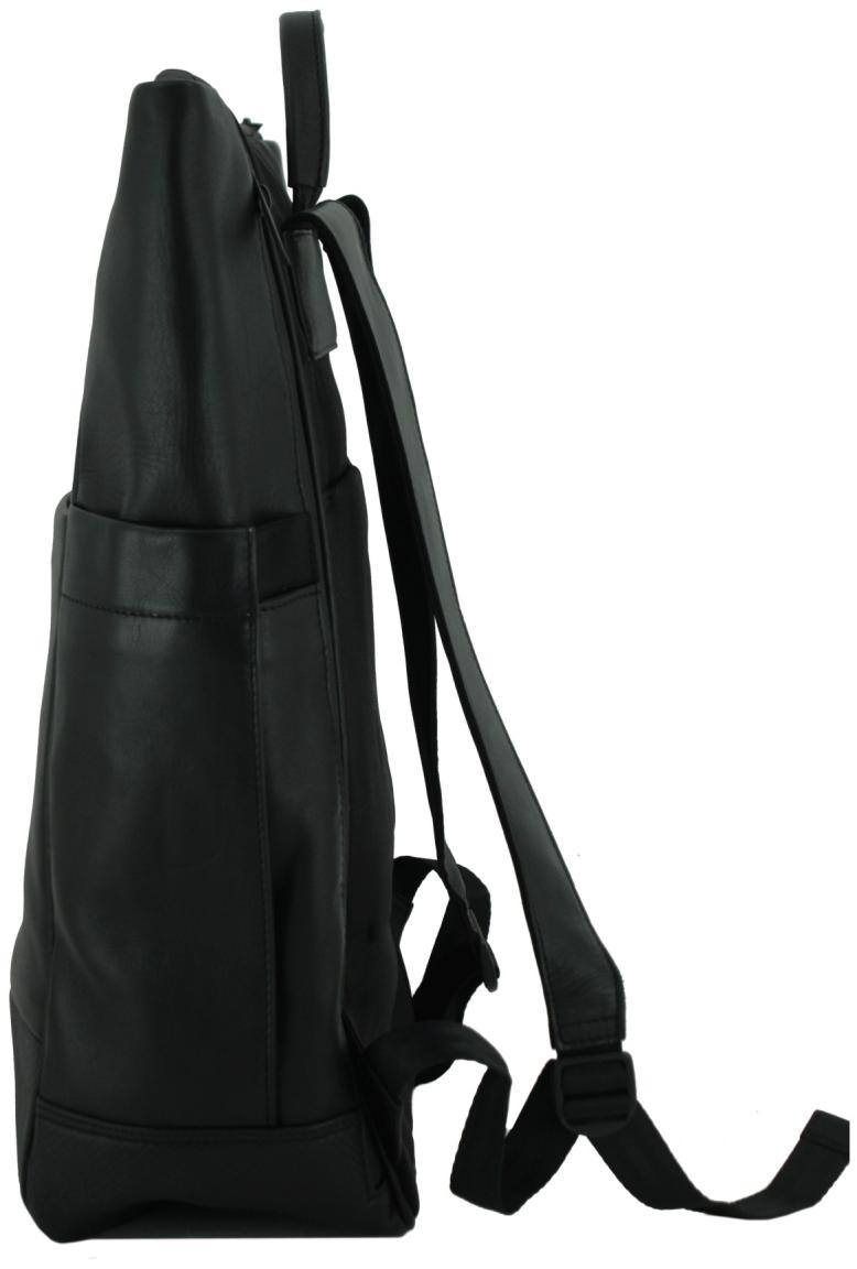 Lederrucksack Harbour 2nd City Lights Dundee schwarz