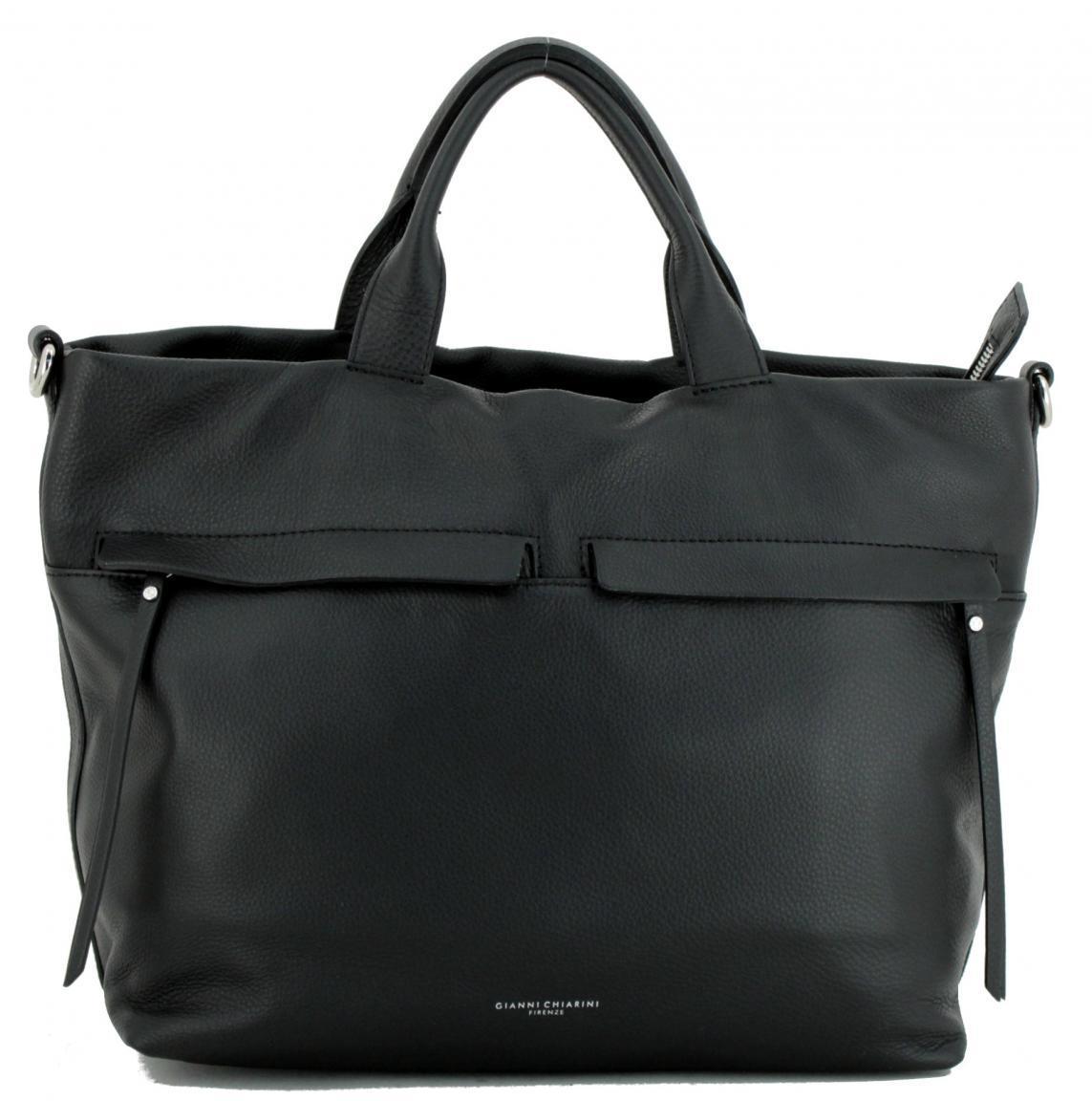 Ledershopper Gianni Chiarini Duna schwarz genarbt Riemen