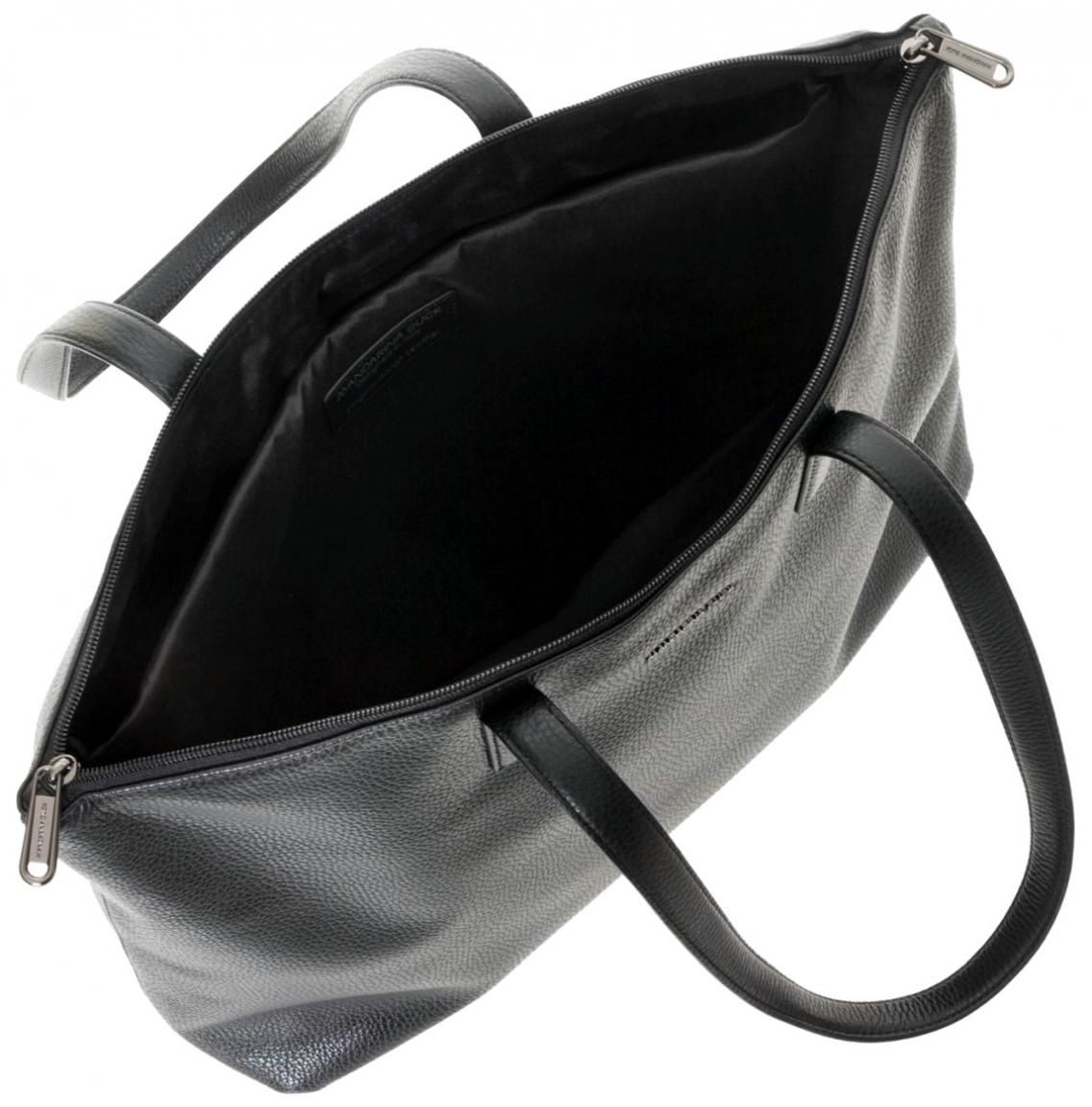 Ledershopper mit Laptopfach Mellow Leather Mandarina Duck schwarz