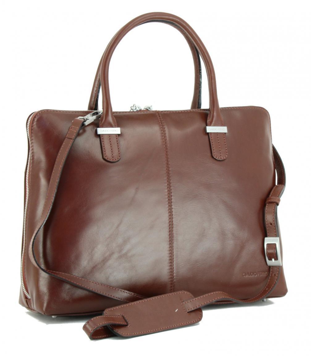Ledertasche Claudio Ferrici Business Laptop Tablet braun