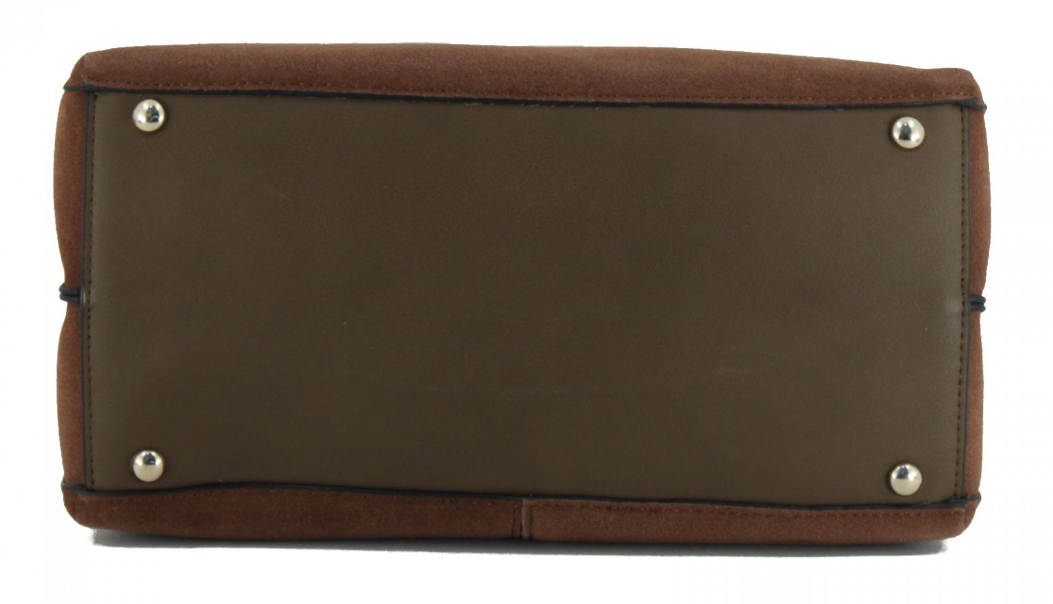 Ledertasche Dalina cognac braun Velours zweigeteilt L.Credi