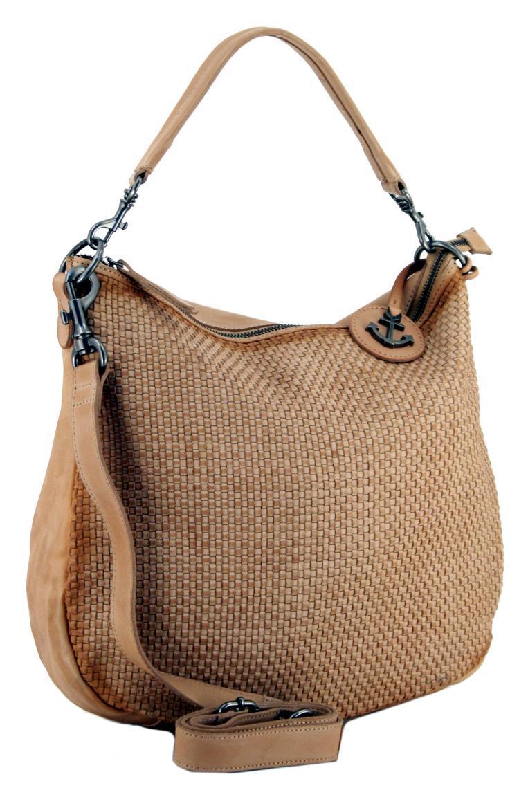 Ledertasche Harbour2nd Maureen Soft Weaving Caramel Flecht Design