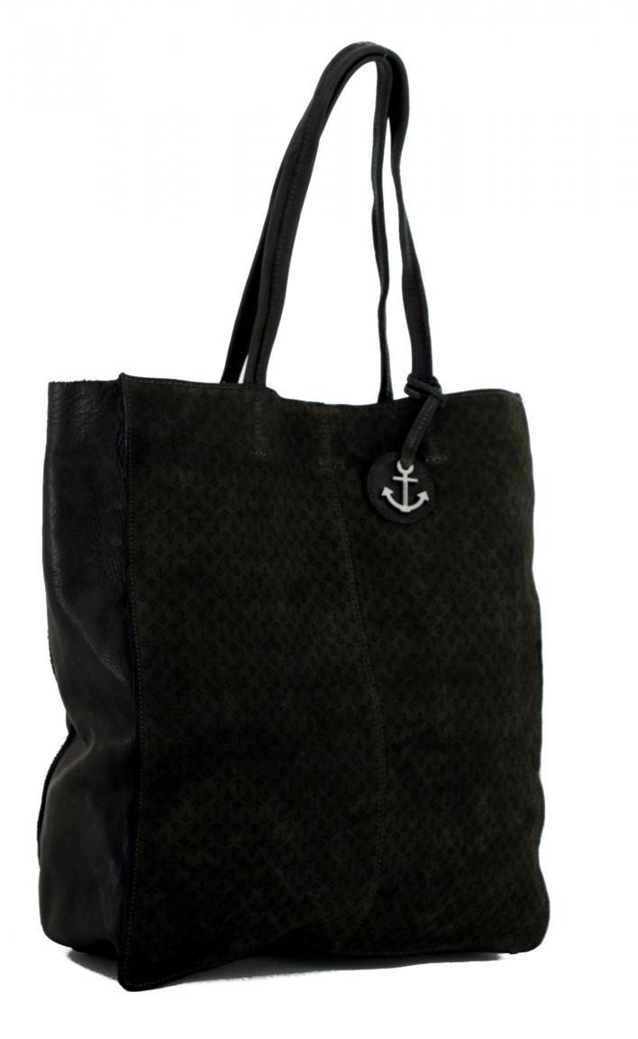 Ledertasche Harbour2nd Mayflower Ankerprägung schwarz Ash