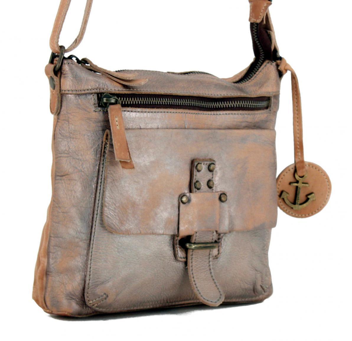 Ledertasche Hazel Sand Metallic Harbour 2nd glänzend nude