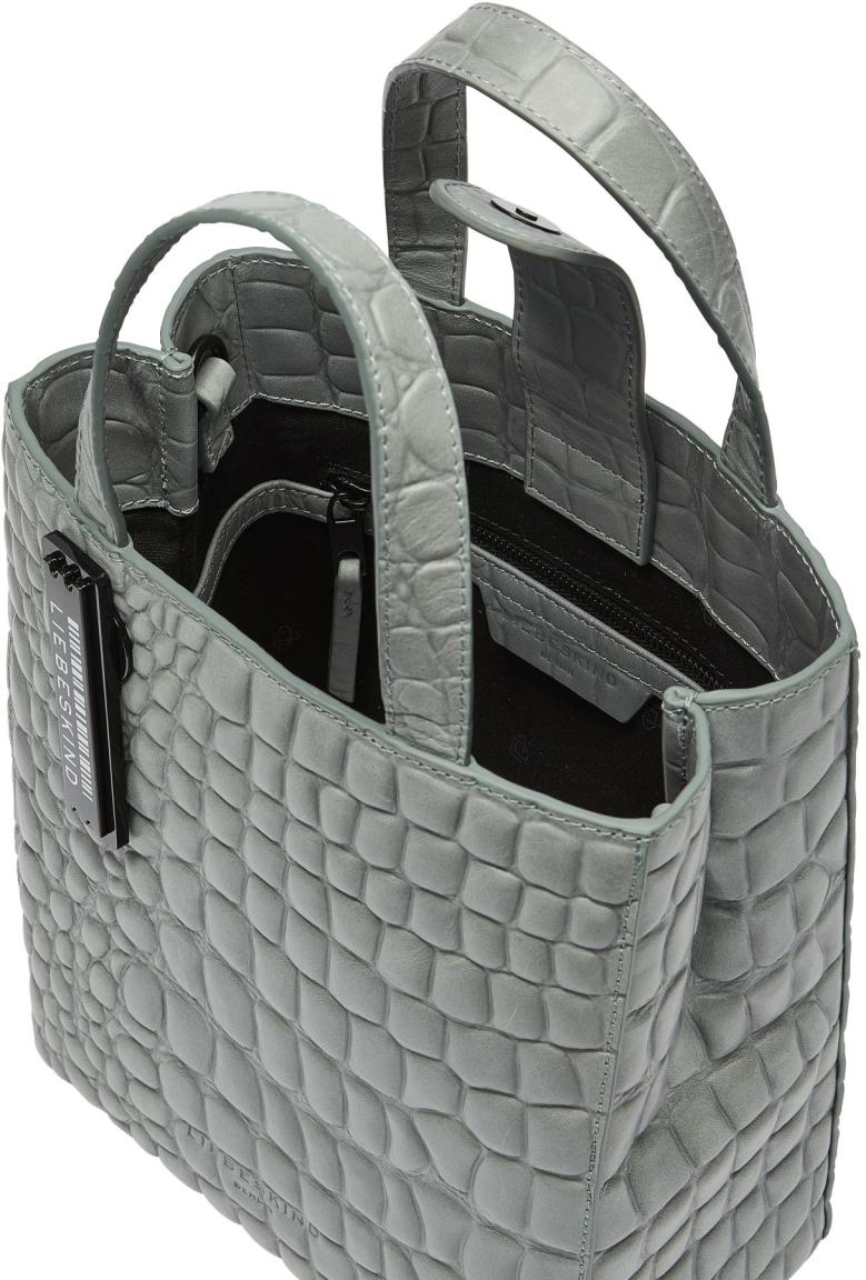 Ledertasche Liebeskind Berlin Kroko Paper Bag Tote S Blaugrau Oxyd Tag