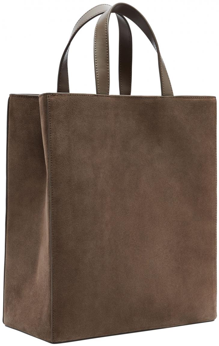 Ledertasche Velours dunkelbraun Liebeskind Paper Bag Tote M