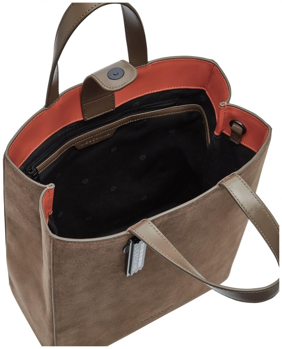 Ledertasche Velours dunkelbraun Liebeskind Paper Bag Tote M