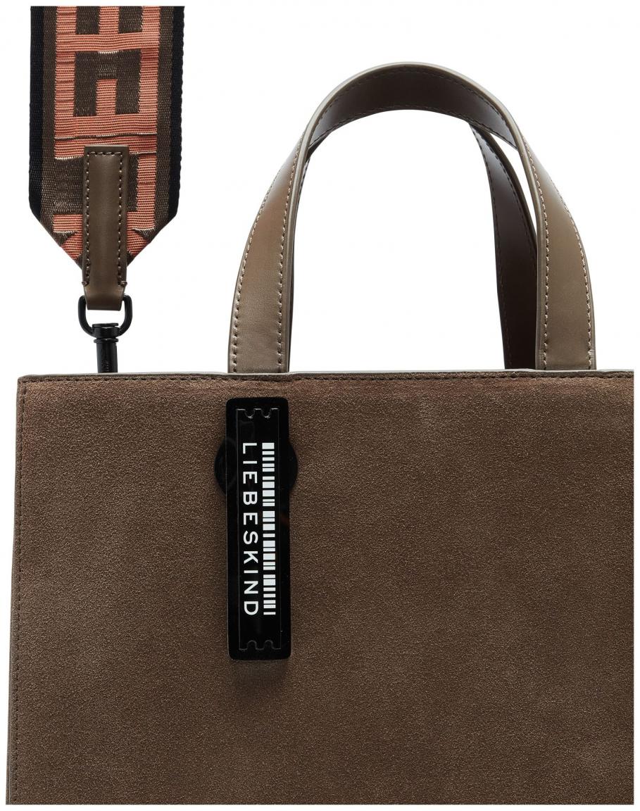 Ledertasche Velours dunkelbraun Liebeskind Paper Bag Tote M
