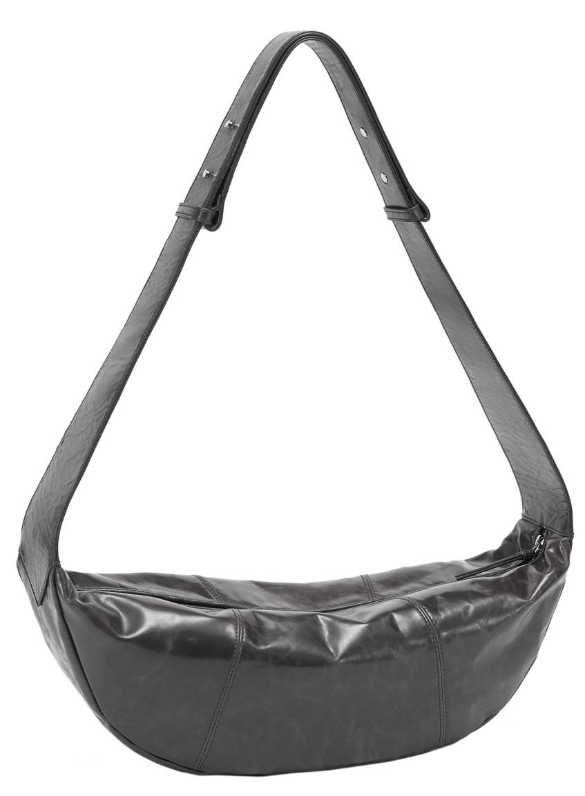 Les Visionnaires Ledertasche Zoe Crinkle Carbon dunkelgrau