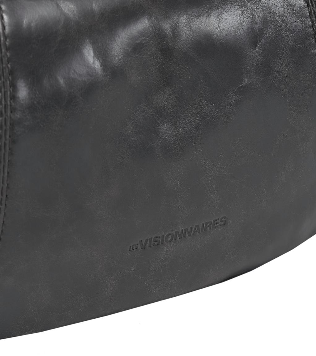 Les Visionnaires Ledertasche Zoe Crinkle Carbon dunkelgrau