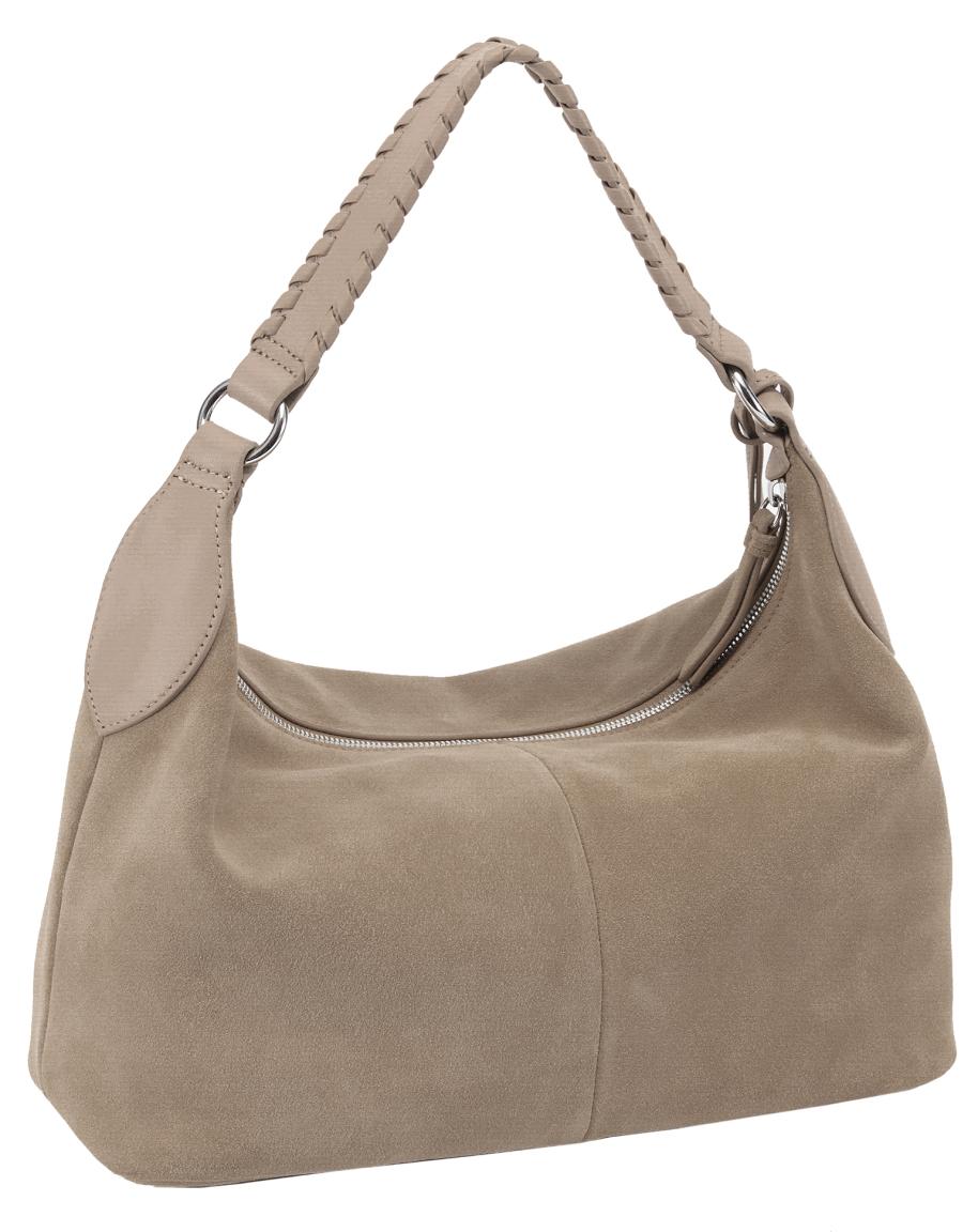 Les Visionnaires Leonie Cozy Hobo Mushroom Beuteltasche beige Velours