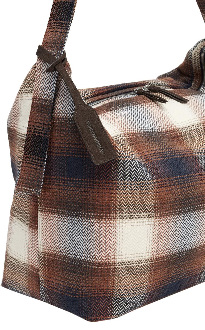 Les Visionnaires Weekender Maxime Check Karomuster braun dunkelblau