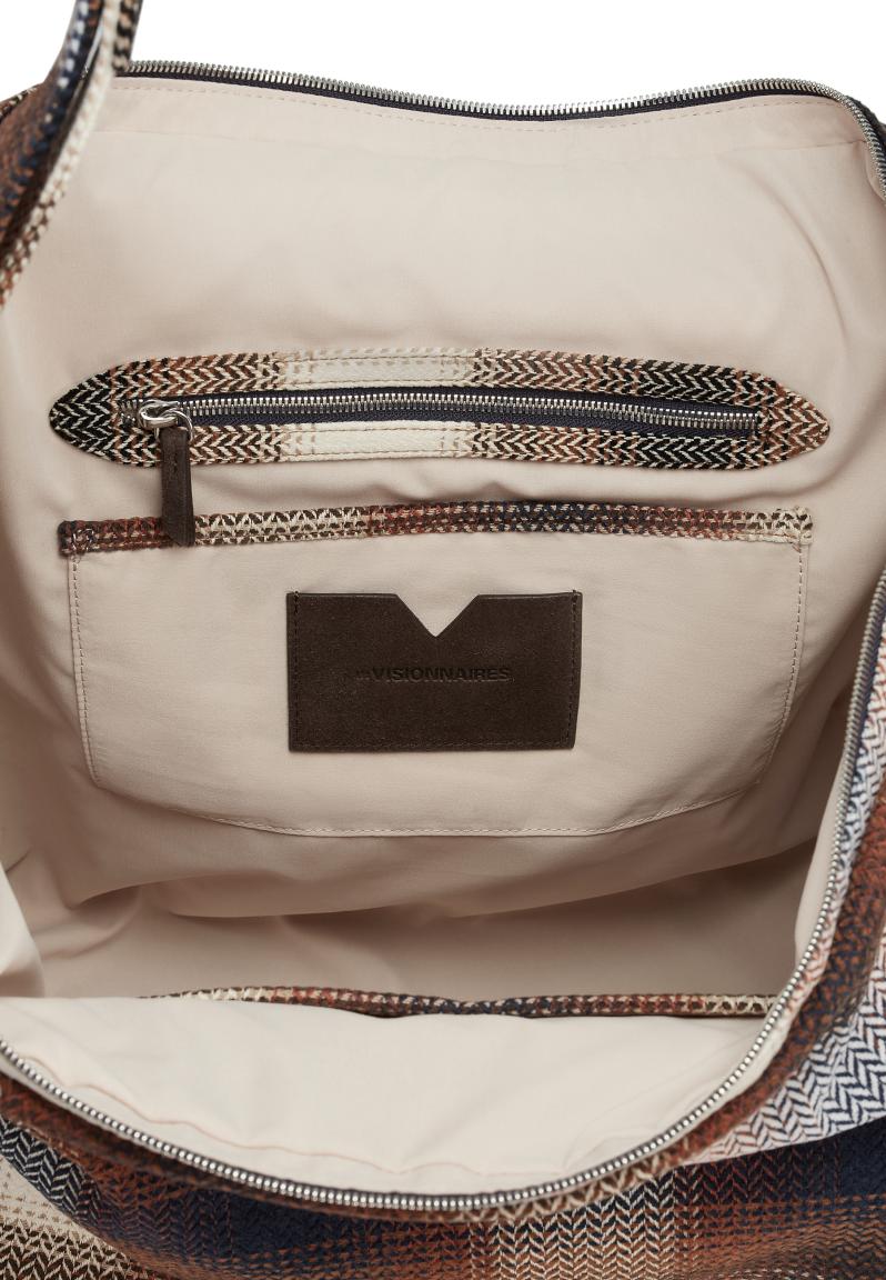 Les Visionnaires Weekender Maxime Check Karomuster braun dunkelblau