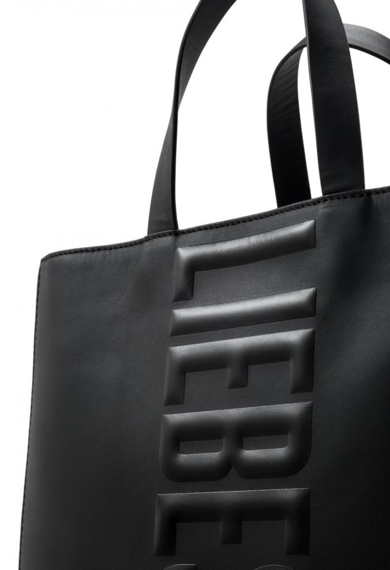 Liebeskind Berlin Tote Bag schwarz Logo Paper Glattleder