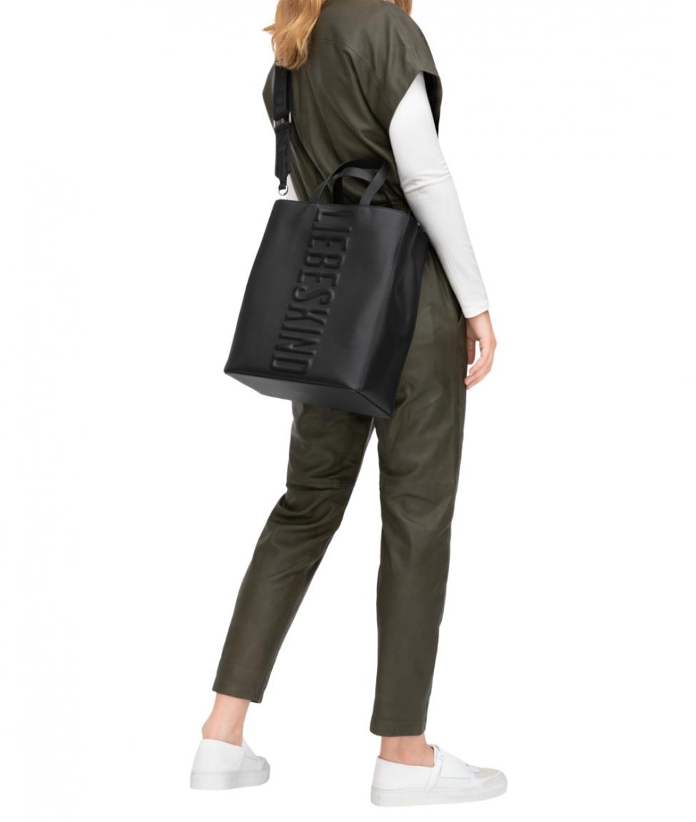 Liebeskind Berlin Tote Bag schwarz Logo Paper Glattleder