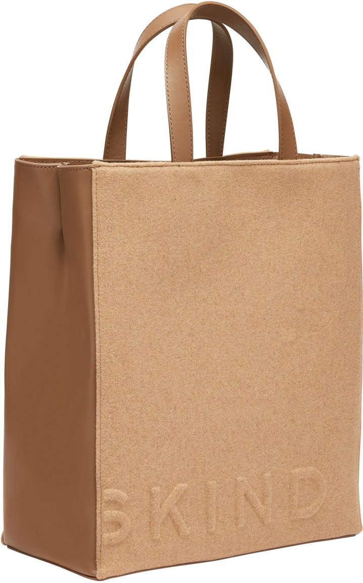 Liebeskind Filz Look Kurzhenkeltasche Paper Bag M Praline Leder