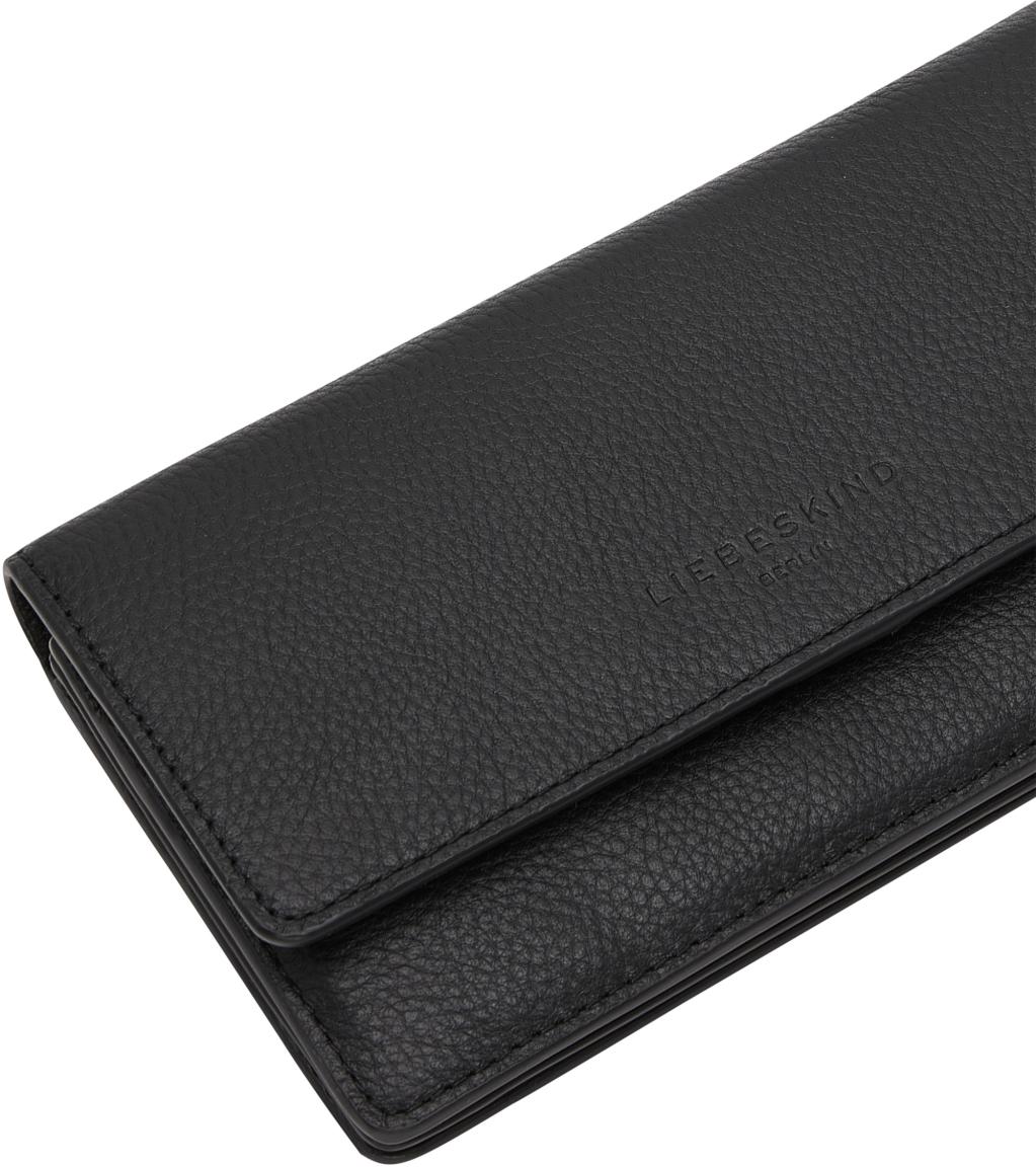 Liebeskind Grey 5 Slam schwarz Brieftasche genarbtes Leder 
