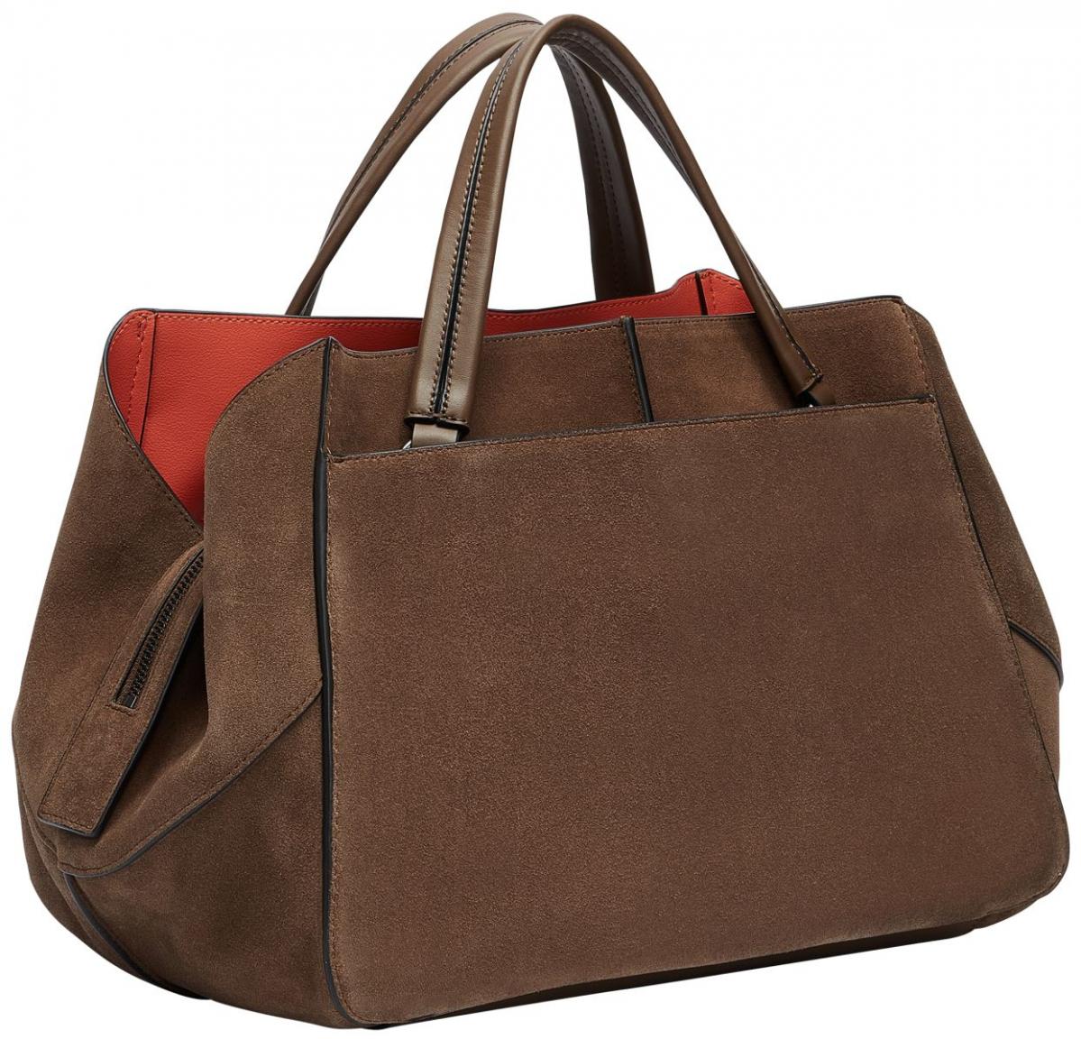 Liebeskind Henkeltasche Veloursleder dunkelbraun Lilly Satchel Choco Nips