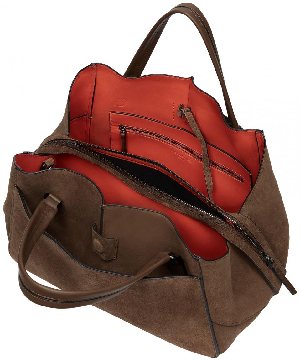Liebeskind Henkeltasche Veloursleder dunkelbraun Lilly Satchel Choco Nips