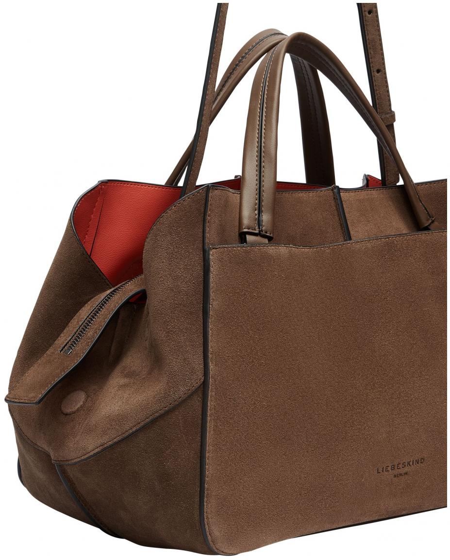 Liebeskind Henkeltasche Veloursleder dunkelbraun Lilly Satchel Choco Nips