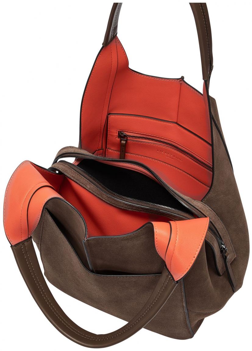 Liebeskind Lederbeutel braun Velours Choco Nips Lilly Tote M