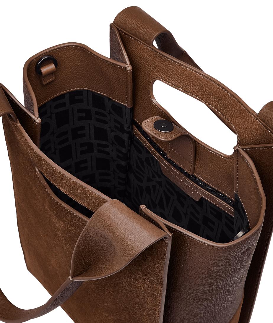 Liebeskind Paper Bag ToteS Velours Leder Olivia braun walnut