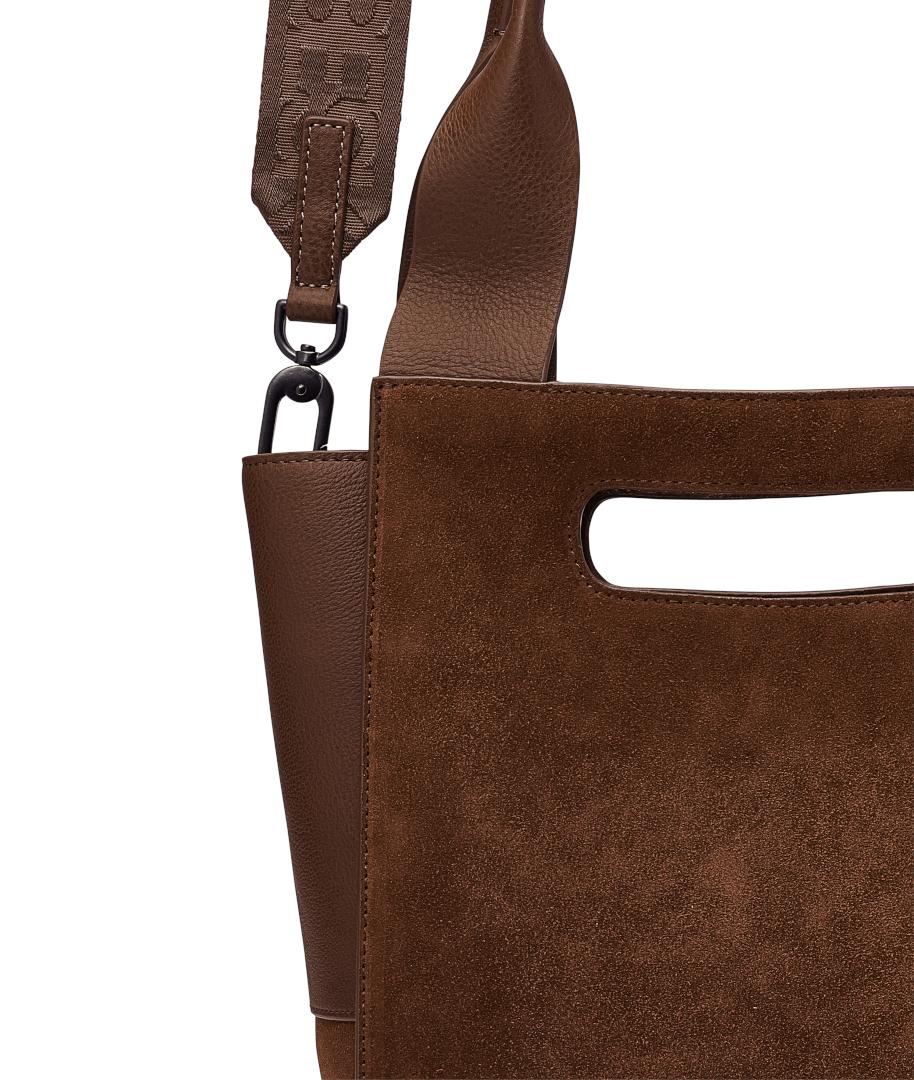 Liebeskind Paper Bag ToteS Velours Leder Olivia braun walnut