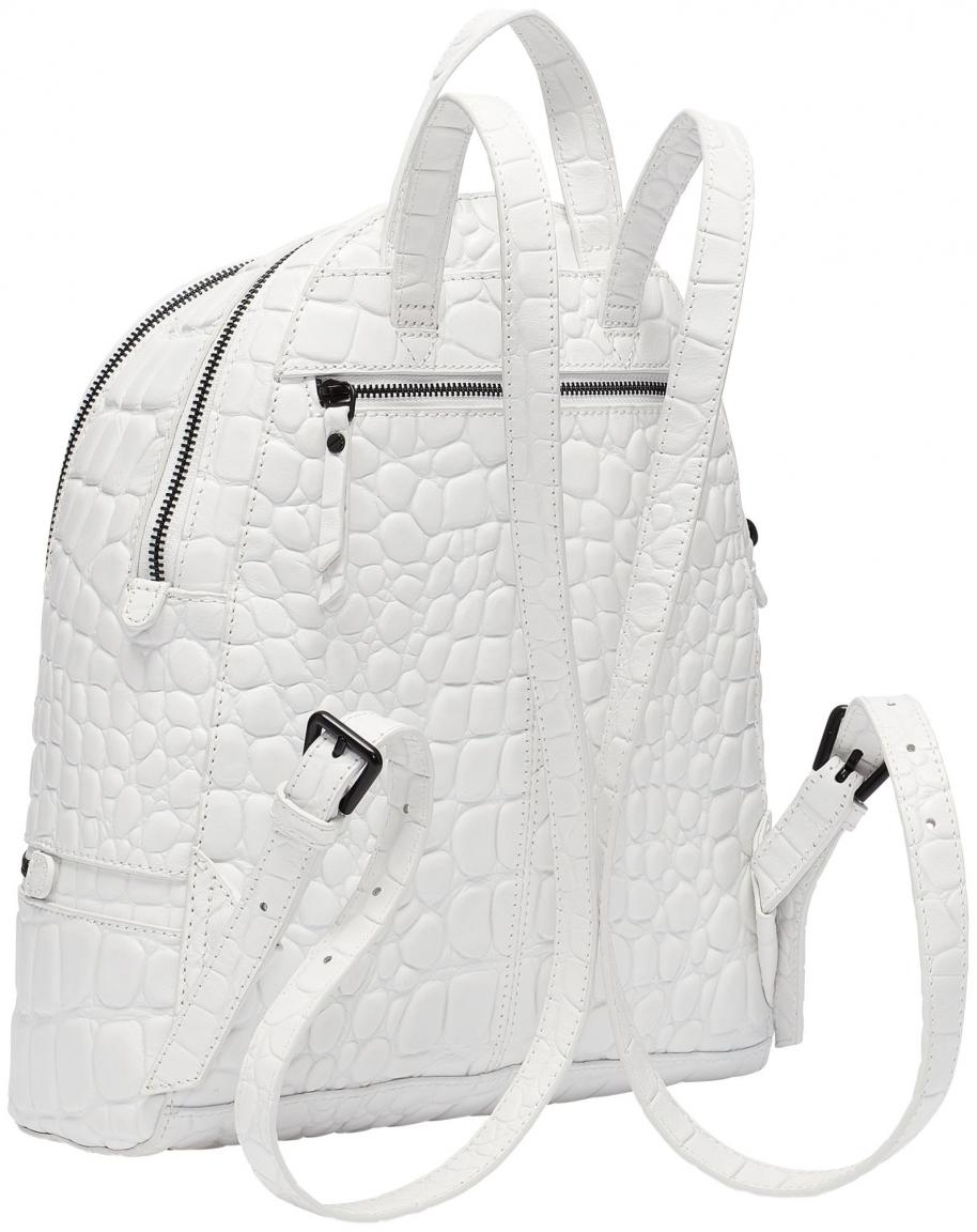 Liebeskind Rucksack Krokoprägung weiß Alita Paperwhite