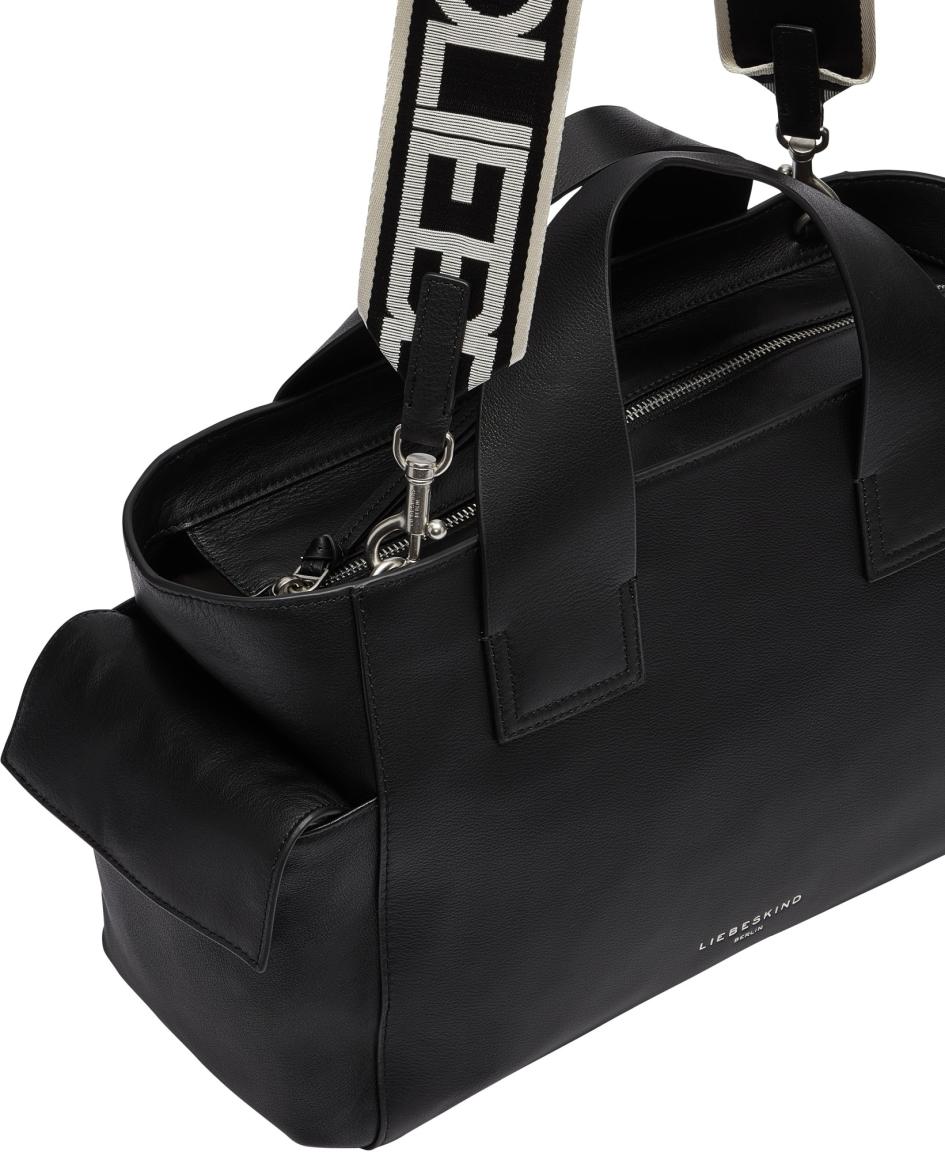Liebeskind Sienna Shopper M Black schwarzes Leder Kurzgrifftasche