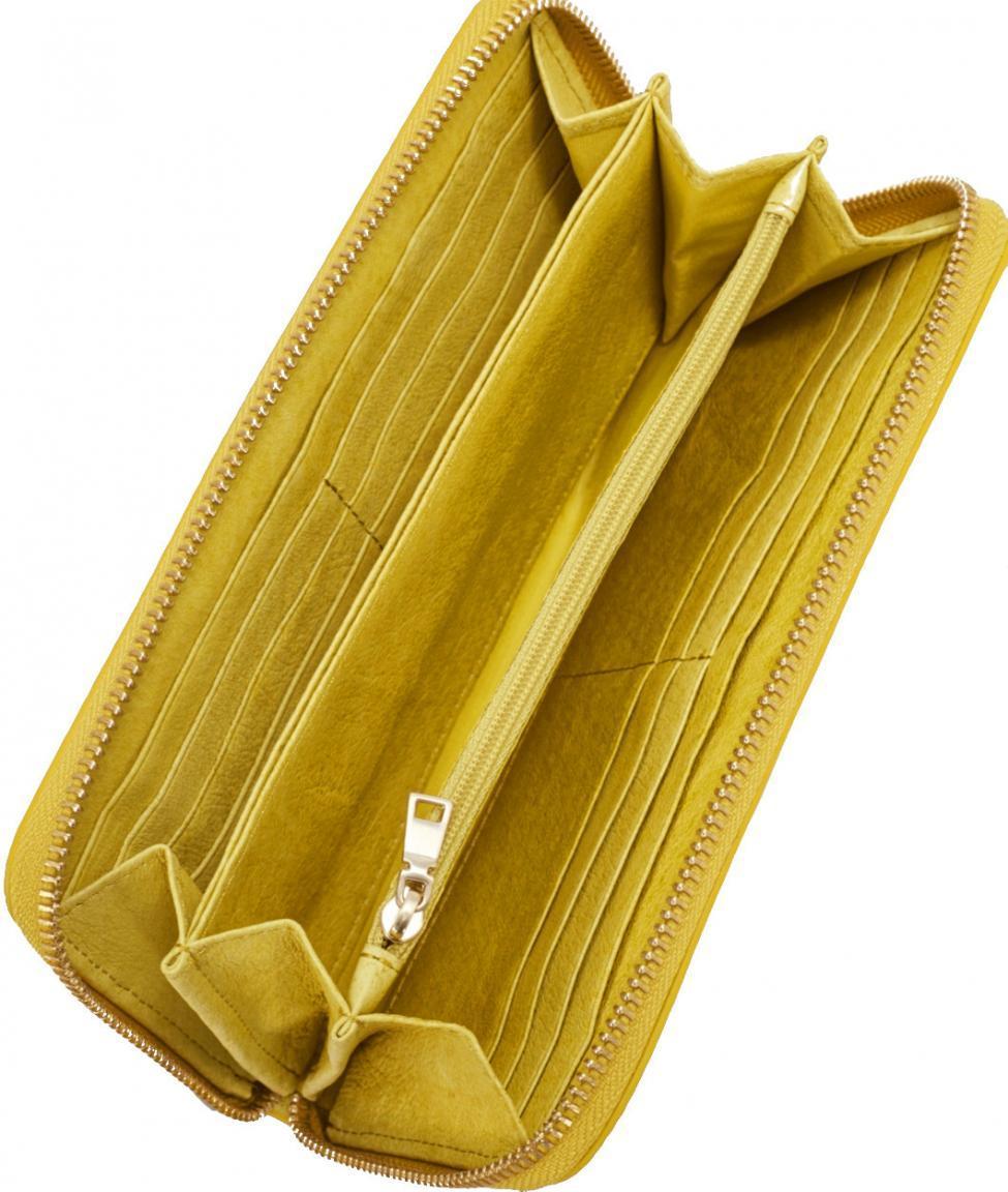 Liebeskind Zipbörse Leder Aruba Vintage lime zest gelb