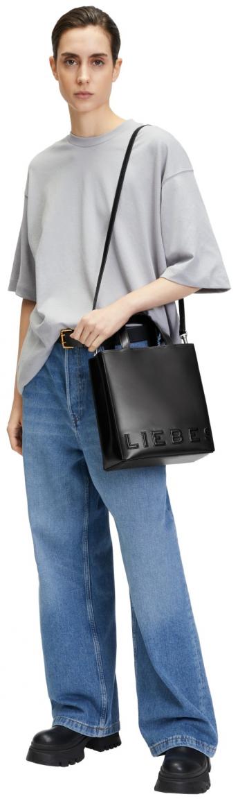 Liebeskind kleine Paper Bag Handtasche schwarz Leder