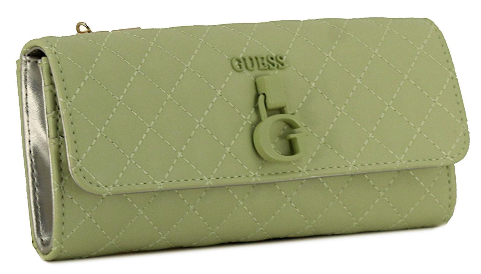 Light Lime Überschlagbörse Guess Rue Rose Etui herausnehmbar pastell gelb