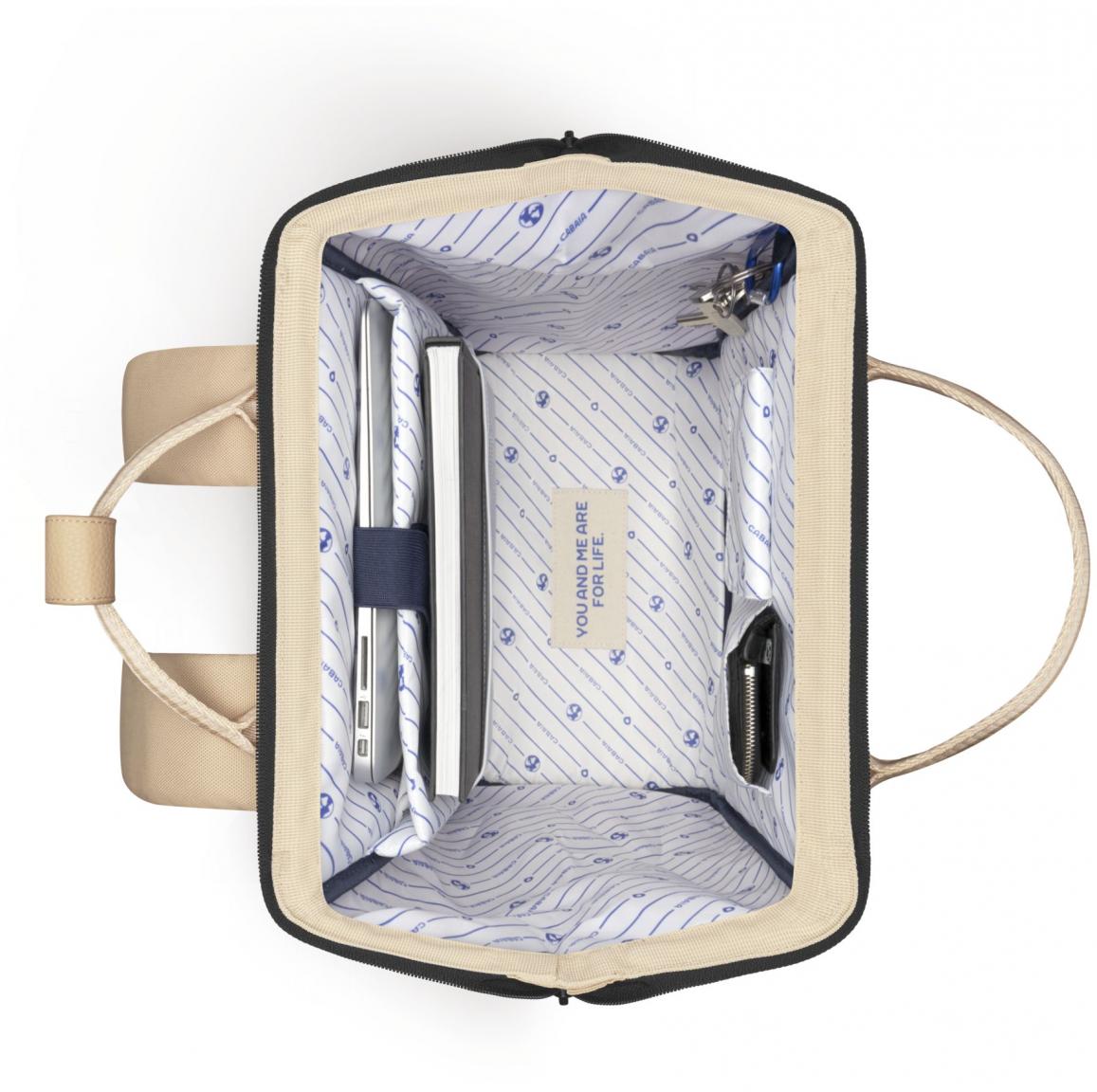 Lobito heller Freizeitrucksack Cabaia Large Adventurer beige Wechseletui