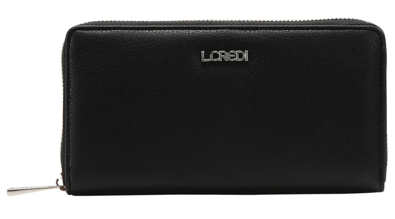 Longwallet Filippa L.Credi schwarz silber genarbt RFID