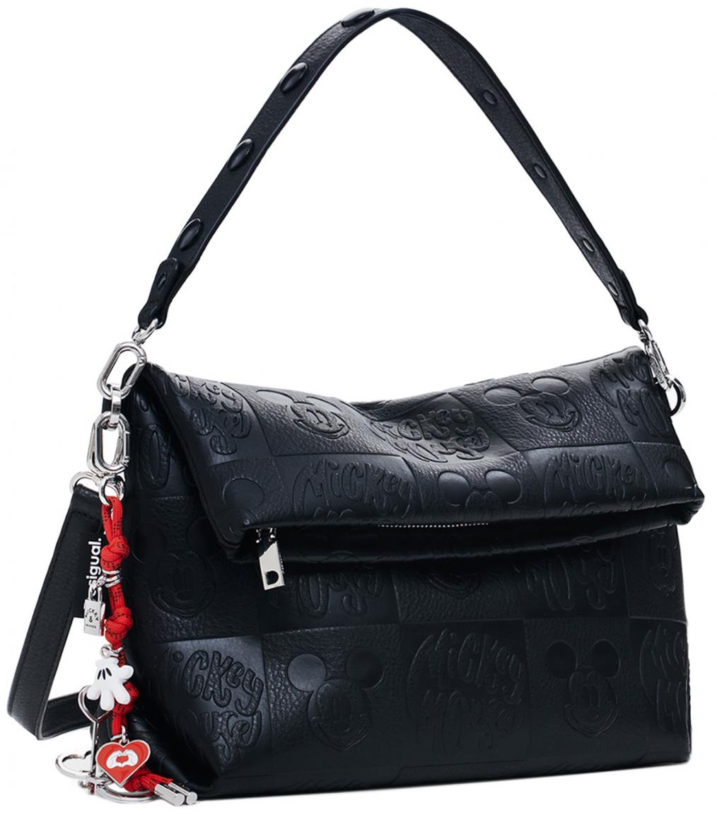 Loverty 4.0 Desigual Überschlagtasche All Mickey schwarz Prägung