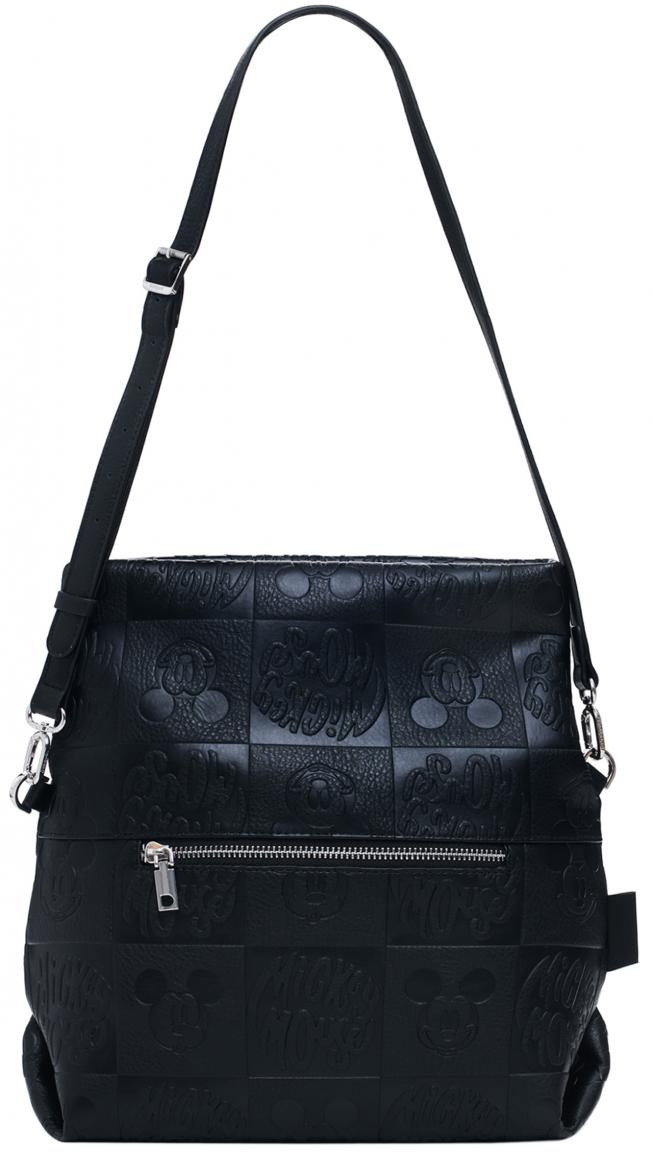 Loverty 4.0 Desigual Überschlagtasche All Mickey schwarz Prägung