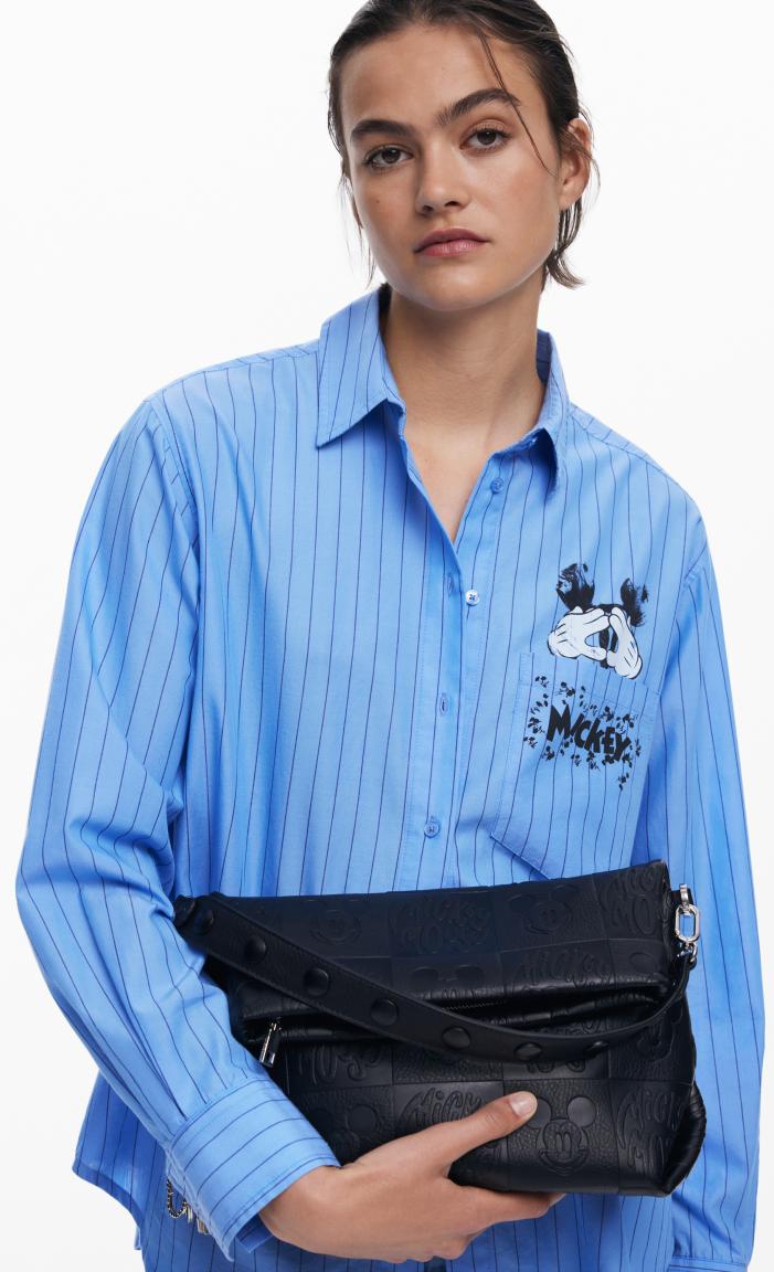 Loverty 4.0 Desigual Überschlagtasche All Mickey schwarz Prägung