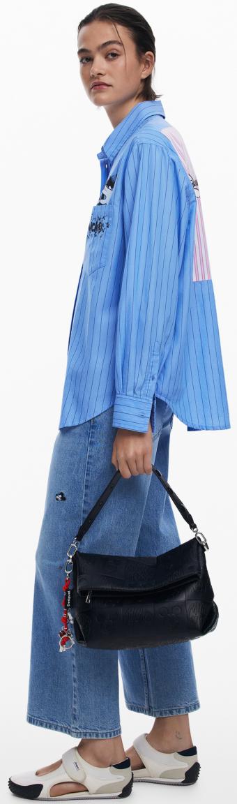 Loverty 4.0 Desigual Überschlagtasche All Mickey schwarz Prägung