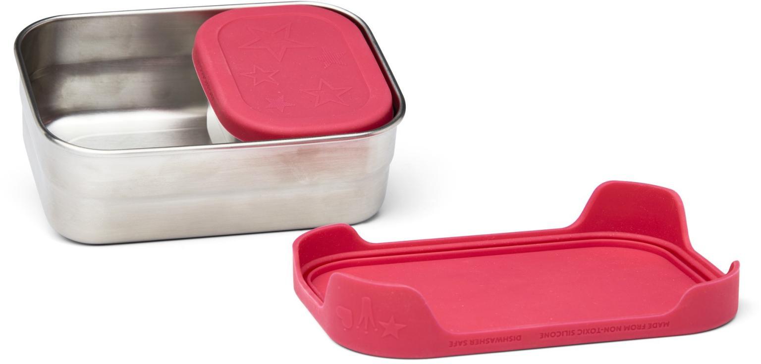 Lunchbox ergobag Prinzessin Silikondeckel Edelstahl pink
