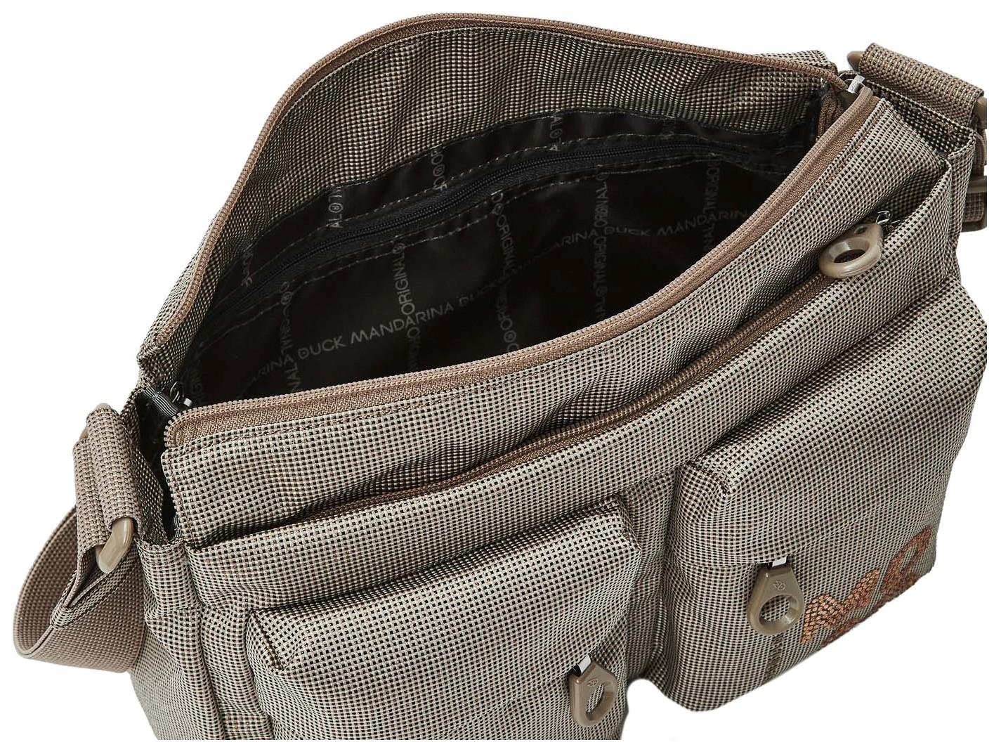 MD20 Lux glitzernde Crossovertasche Astro Mandarina Duck Beige Gold