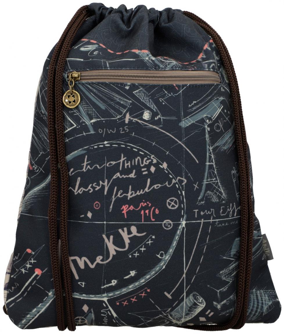 Mademoiselle Studio Zugbandrucksack beige blau Anekke Modeatelier