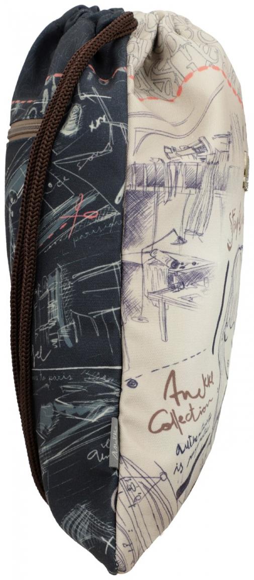 Mademoiselle Studio Zugbandrucksack beige blau Anekke Modeatelier
