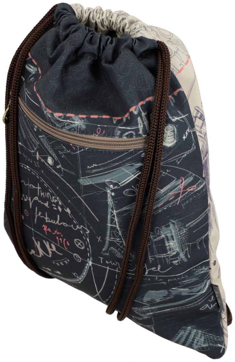 Mademoiselle Studio Zugbandrucksack beige blau Anekke Modeatelier
