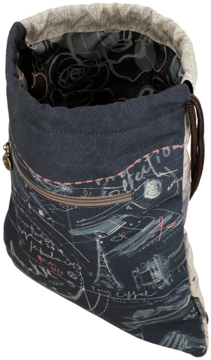 Mademoiselle Studio Zugbandrucksack beige blau Anekke Modeatelier